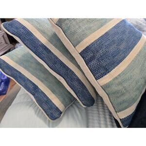 Set of 3 Chindi Fabric Throw Pillows For Sofa or Couch 18x18